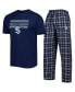 ფოტო #2 პროდუქტის Men's Navy, Gray Seattle Kraken Badge T-shirt and Pants Sleep Set