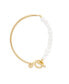 ფოტო #1 პროდუქტის Sawyer Curved Bar and Baroque Imitation Pearl Beads Bracelet