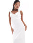 Фото #8 товара Vila Petite Bridal satin tie shoulder cami maxi dress in cream