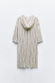 Striped knit linen blend tunic