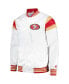 ფოტო #3 პროდუქტის Men's White San Francisco 49ers Satin Full-Snap Varsity Jacket
