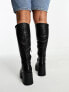 Фото #4 товара ASOS DESIGN Curve Command heeled knee boots in black
