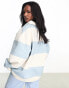 ASOS Weekend Collective rugby sweatshirt in blue and cream stripe