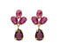 Original dangling earrings with crystals Harmony A4690-11DT burgundy, fuchsia, gold, pink - фото #1