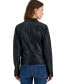 Фото #2 товара Women's Leather Snap-Collar Jacket
