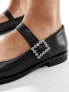 Free People diamante buckle mary jane flats in black