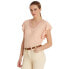 Lauren Ralph Lauren Women's Linen-Blend Jersey Flutter-Sleeve Top Pink L