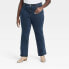 Фото #1 товара Women's Plus Size High-Rise Vintage Bootcut Jeans - Universal Thread Dark Blue