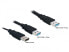 Delock 82908 - 0.6 m - 2 x USB A - USB A - USB 3.2 Gen 1 (3.1 Gen 1) - Male/Male - Black
