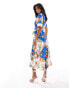 Never Fully Dressed Petite Brooklyn midi dress in fruit print Kobaltblau mit Fruchtmuster, 34 - фото #2