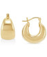 ფოტო #1 პროდუქტის Polished Graduated Chunky Oval Hoop Earrings in 14k Yellow Gold