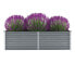 Фото #3 товара Сервировка стола vidaXL грядка для огорода из оцинкованной стали 160х40х45 см серого цвета