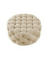Bella Upholstered Tufted Allover Round Cocktail Ottoman