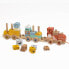 EUREKAKIDS Trailable wooden train with wild building blocks
