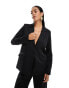 Фото #1 товара Pretty Lavish – Oversize-Blazer aus Satin in Schwarz, Kombiteil