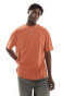 ASOS DESIGN oversized t-shirt in orange with celestial back print