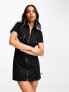 Фото #1 товара Basic Pleasure Mode cut-out star detail mini shirt dress in black