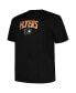 Фото #3 товара Men's Black Philadelphia Flyers Big Tall Arch Over Logo T-Shirt