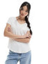 Hollister short sleeve logo v-neck t-shirt in white