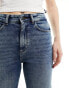 Фото #4 товара Noisy May Moni high waisted straight jeans in mid wash blue