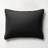 Фото #1 товара King Heavyweight Linen Blend Comforter Sham Washed Black - Casaluna