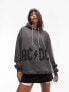 Фото #1 товара Topshop graphic license ACDC oversized hoodie in washed black