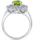 Фото #3 товара Кольцо Macy's Peridot & White Topaz Double Halo EntityManager