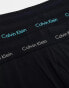 Фото #3 товара Calvin Klein cotton stretch boxer briefs 3 pack in black with coloured logo