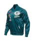 ფოტო #3 პროდუქტის Men's Green Green Bay Packers Championship Satin Full-Snap Varsity Jacket