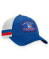 Фото #3 товара Men's Blue, White New York Rangers Fundamental Striped Trucker Adjustable Hat