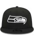 Фото #2 товара Men's Black Seattle Seahawks Main Trucker 9FIFTY Snapback Hat