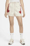 Фото #1 товара Sportswear Shorts in White Loose Fit Bol Kesim Dokuma Kadın Şort Krem