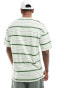 New Look green stripe oversized tshirt in green