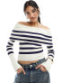 Фото #1 товара ASOS DESIGN ribbed off shoulder top in stripe