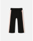 Фото #3 товара Toddler Girls Cropped Wide Leg Pant With Contrast Band Black - Toddler|Child