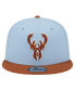Фото #4 товара Men's Light Blue/Brown Milwaukee Bucks 2-Tone Color Pack 9Fifty Snapback Hat