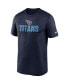 Фото #3 товара Men's Navy Tennessee Titans Legend Microtype Performance T-shirt