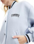 Tommy Jeans cropped wool varsity bomber in blue