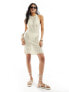 Фото #5 товара ASOS DESIGN ladder knit halter mini beach dress in cream