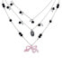 ფოტო #2 პროდუქტის Faux Stone Bow Skull Layered Necklace