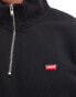 Levi's the original hallmark logo half zip sweatshirt in black Черный, M - 96 CM - 101 CM - фото #3