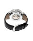 Automatic Aries Silver & Black & Black Leather Watches 43mm