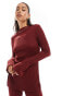 Фото #1 товара ONLY side split textured top co-ord in dark red