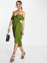 Фото #7 товара ASOS DESIGN off shoulder corset midi dress in olive