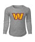 ფოტო #3 პროდუქტის Toddler Boys and Girls Heathered Gray Washington Commanders Long Sleeve T-shirt and Pants Sleep Set