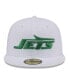 Фото #4 товара Men's White New York Jets Wordmark Omaha 59FIFTY Fitted Hat