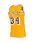 Фото #4 товара Men's Shaquille O'Neal Gold Los Angeles Lakers Hardwood Classics 1996-97 Swingman Jersey