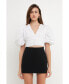 ფოტო #6 პროდუქტის Women's Blouson Sleeve Corset Waist Top