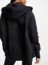 Nike mini swoosh oversized full zip hoodie in black and sail