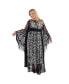 Plus Size 1960s Fringe Flutter Sleeve Caftan